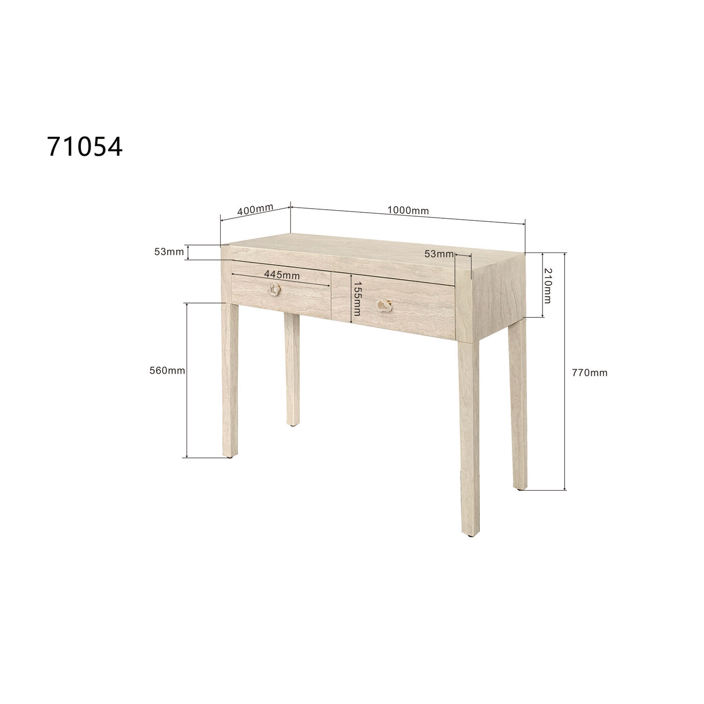 Консоль Travertino Drawers 100x77cm KARE 71054