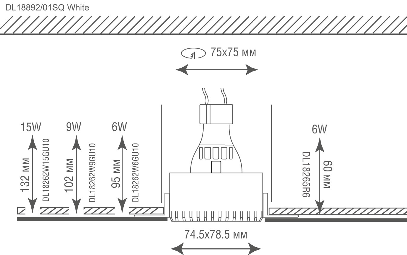 Встраиваемый светодиодный светильник под сменную лампу Donolux DL18892/01SQ White