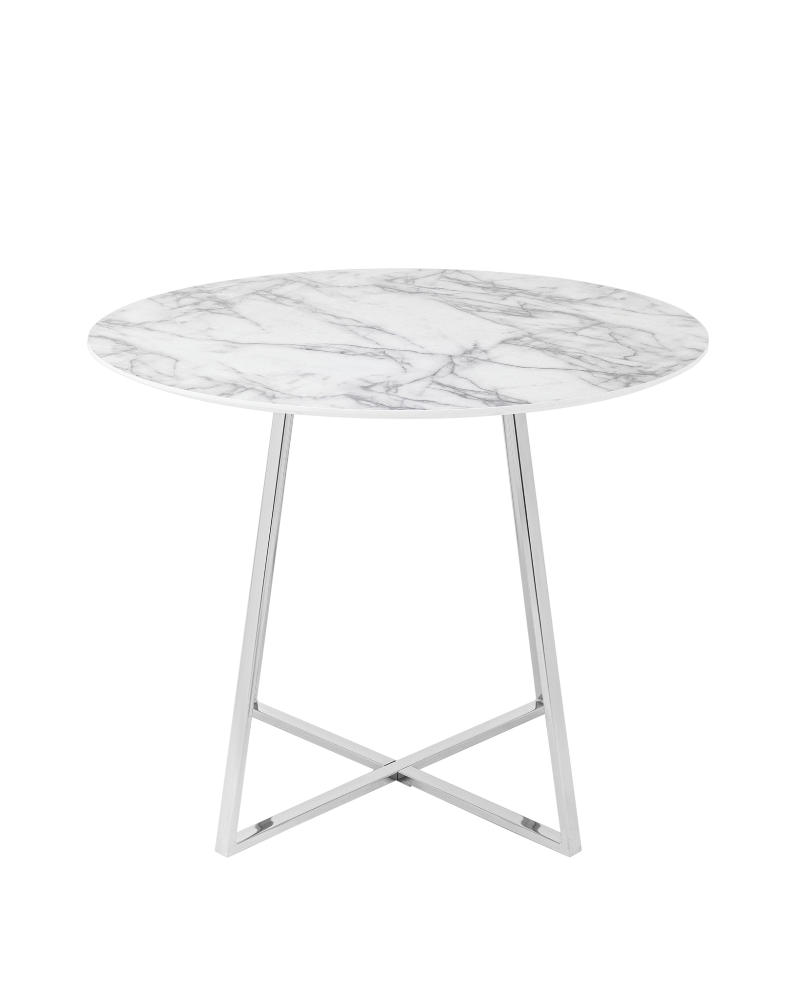 Стол обеденный Дакота 100*100 белый мрамор ножки хром Stool Group