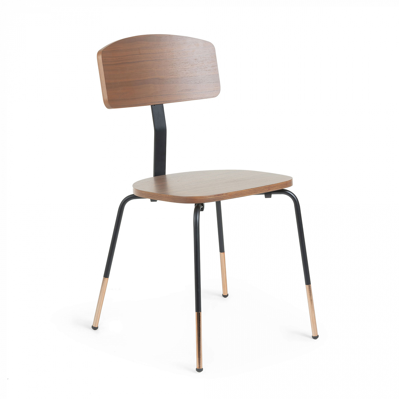 Стул Okay из черного металла и дерева ореха La Forma (ex Julia Grup)