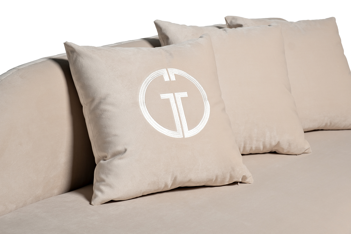 Диван Lea трехместный велюровый кремовый Garda Decor 87YY-DIV2262