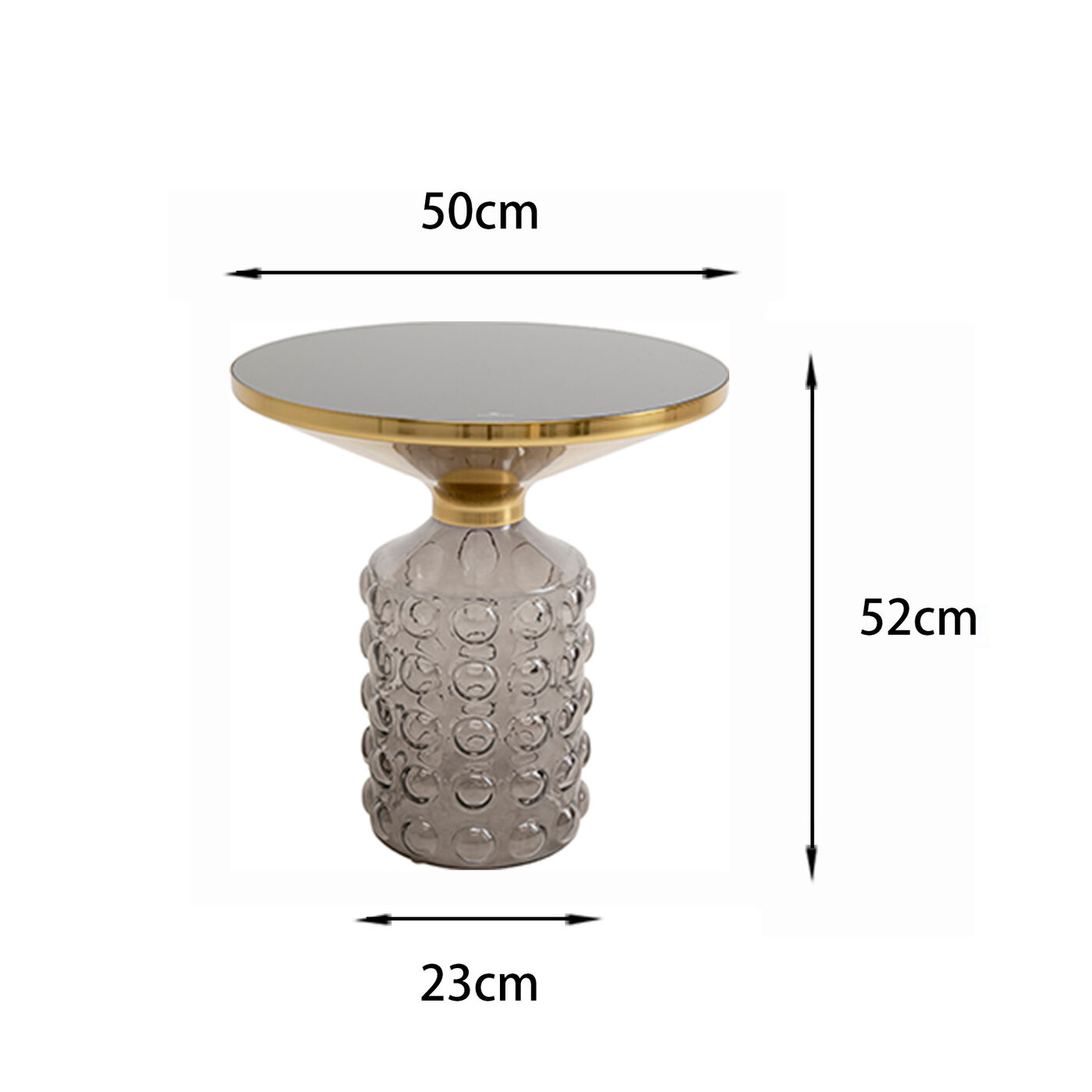 Стол приставной Lola Smoke Ø50cm KARE 70647