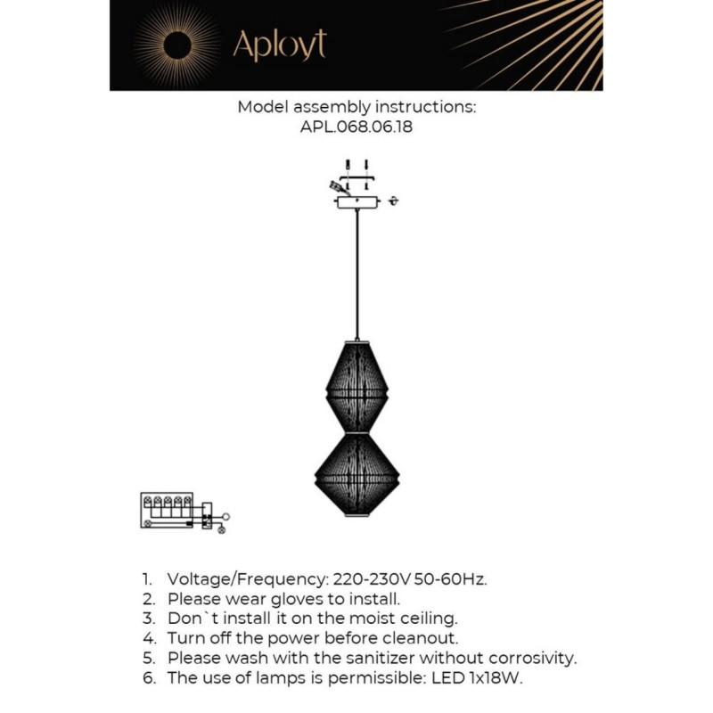 Подвесной светильник APLOYT APL.068.06.18