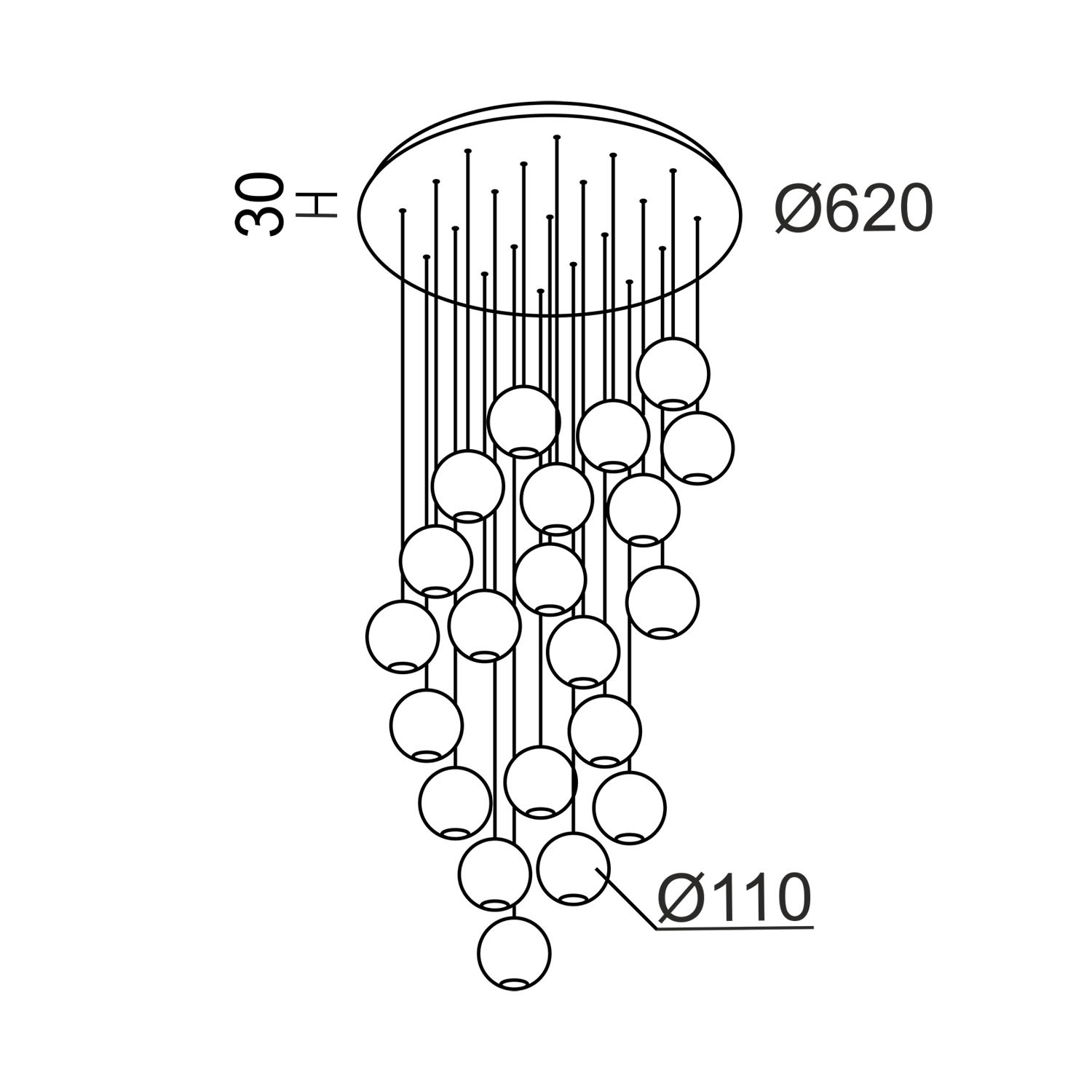 Подвесной (накладной) светодиодный светильник Ledron SPACE 21 Wooden