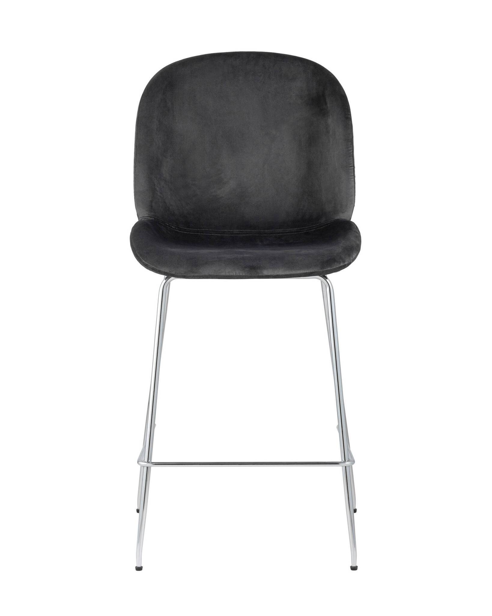 Стул полубарный Beetle со спинкой серый хромированные ножки Stool Group