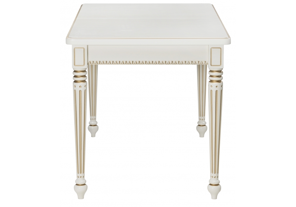 Стол деревянный Woodville Леджер слоновая кость / патина золото 438346