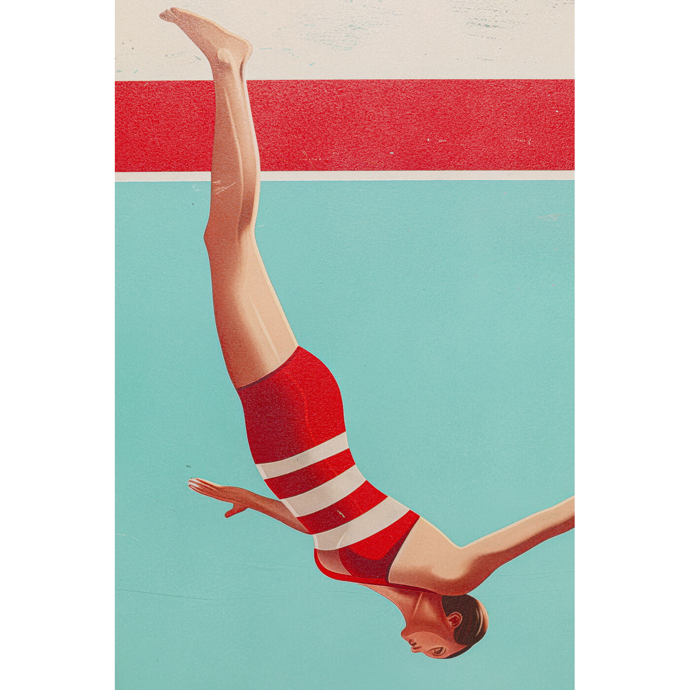 Картина в раме Jumping Girl Down 103x73cm KARE 57989