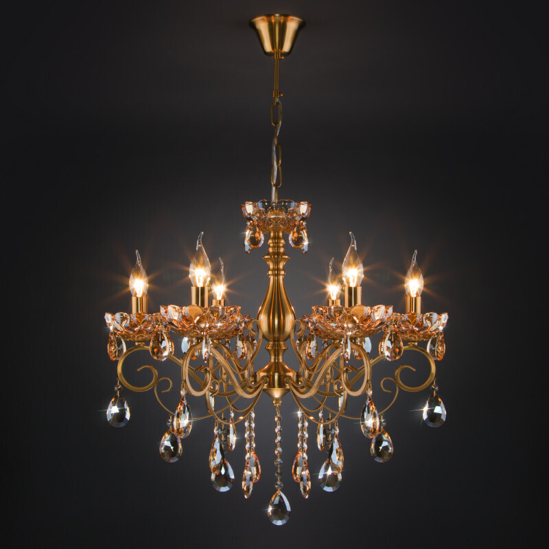 Подвесная люстра Eurosvet 10109/6 бронза/тонированный хрусталь Strotskis