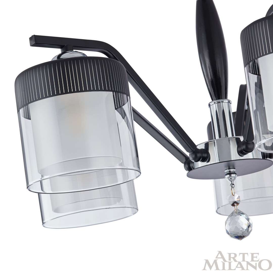 Люстра потолочная с плафонами 332646/5 CR+BK Arte Milano