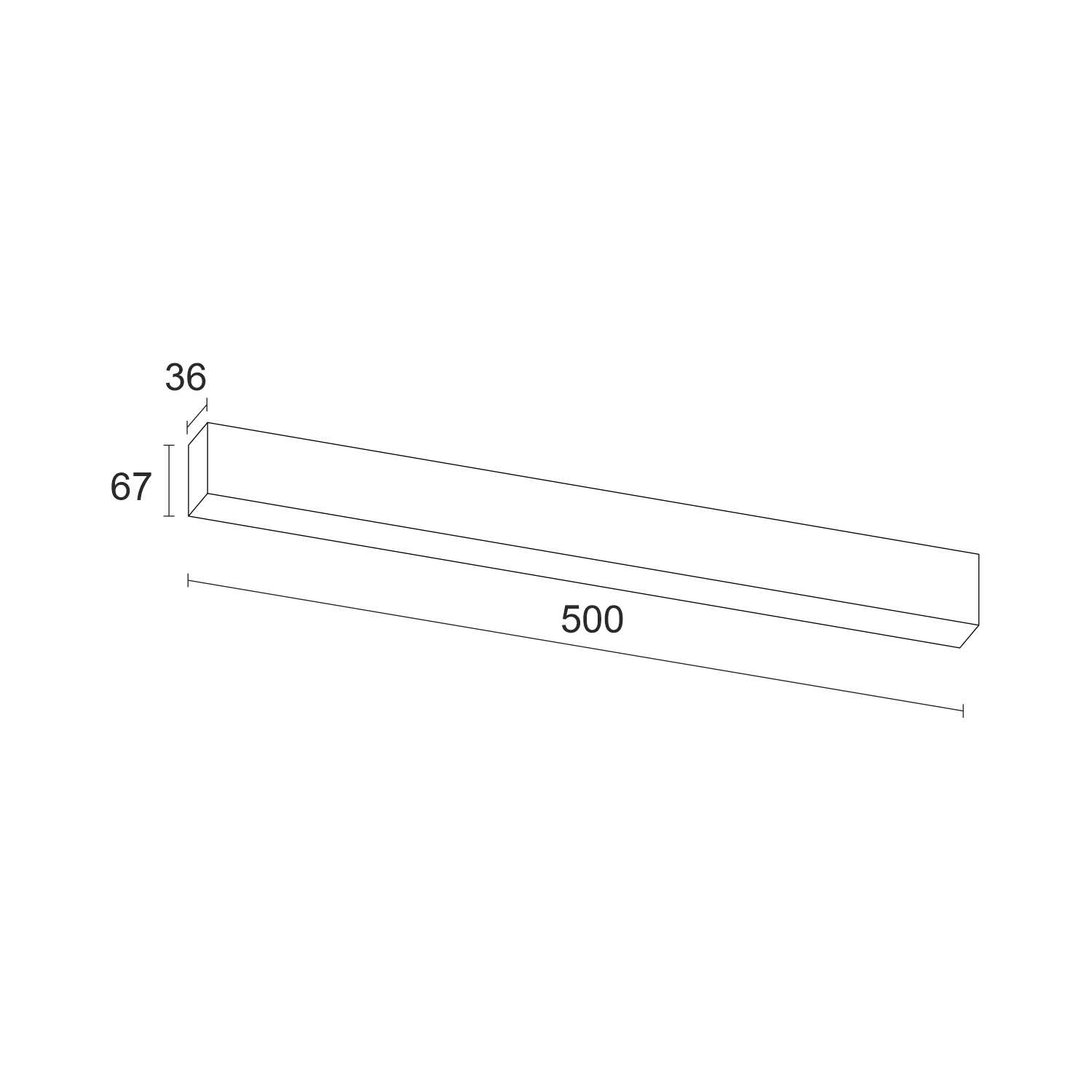 Накладной светодиодный светильник Ledron LINE GULAR 500 White 3000K