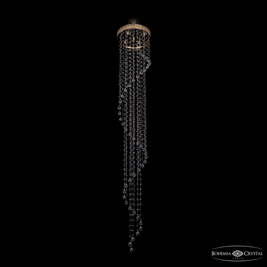Люстра спираль хрустальная 8313/40-250 G Balls Bohemia Ivele Crystal