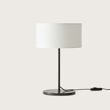 Настольная лампа Hedra черный металл / черный мрамор + абажур 801011/31 Aromas del Campo