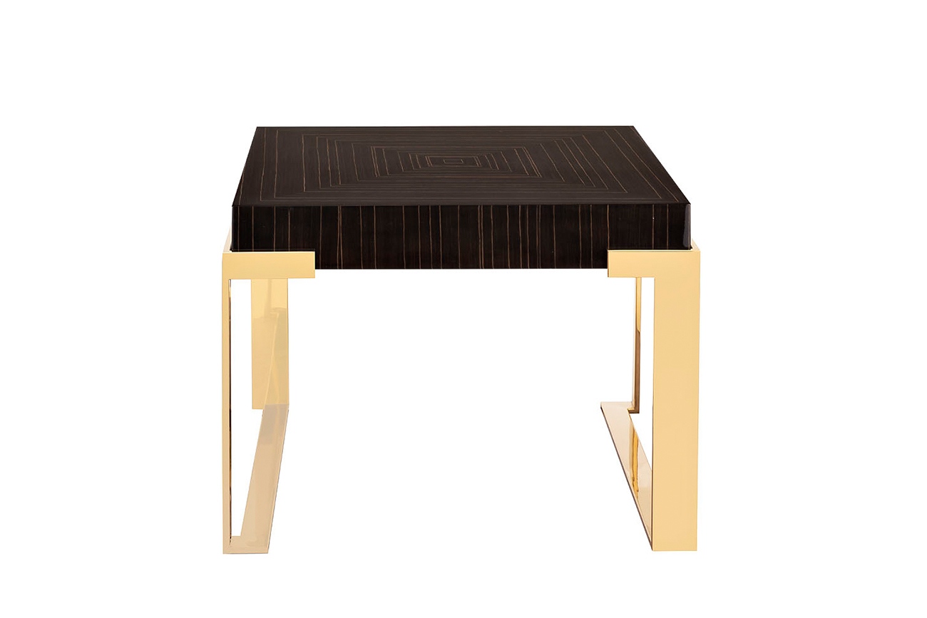 Столик журнальный квадратный Golden Prism коричневый/золото Garda Decor 84HB-ET319B