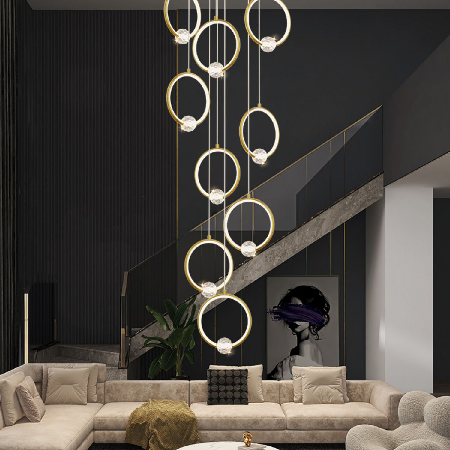 Подвесной светильник LUANA MORE L10 Black by ImperiumLoft