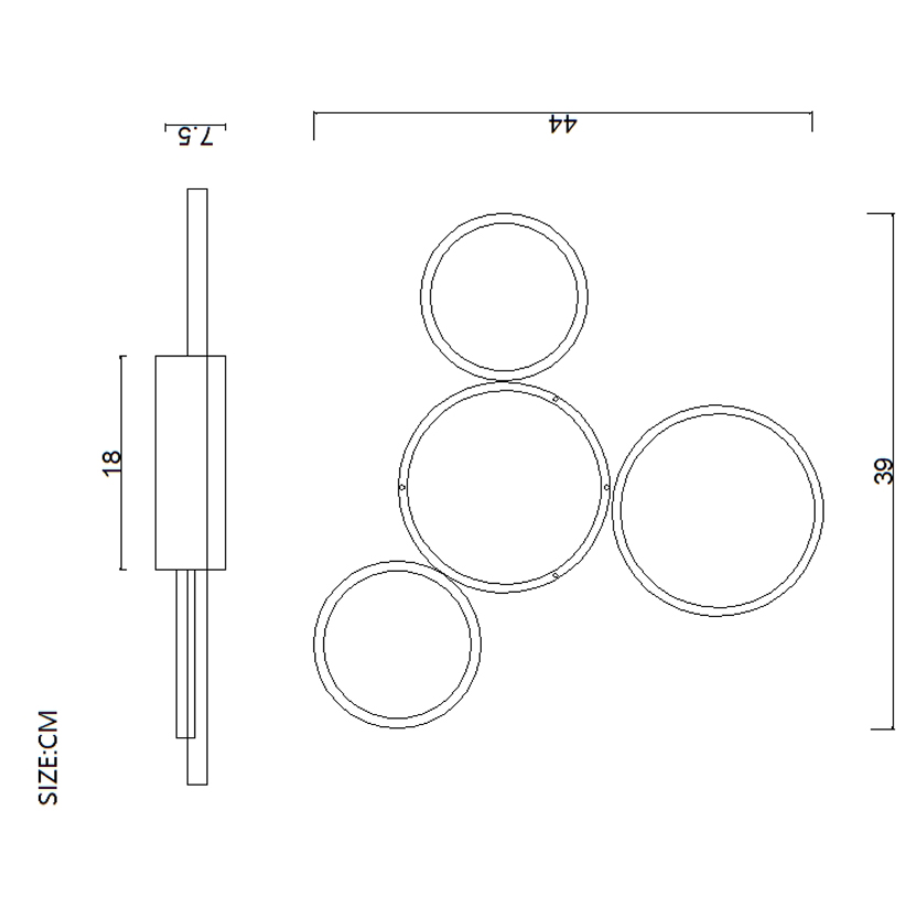 Потолочная Люстра В Виде Колец Twine 4 Rings White By Imperiumloft
