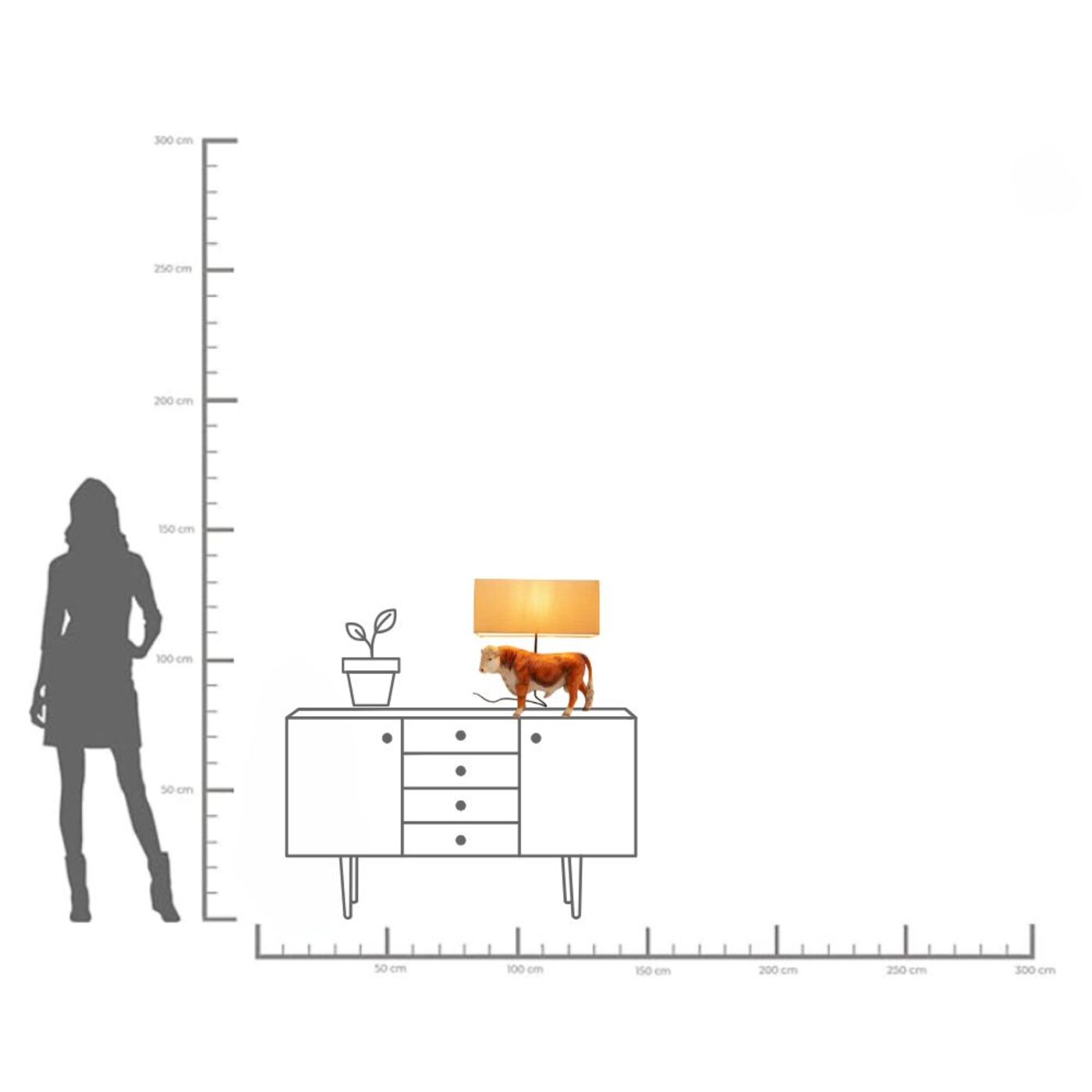 Светильник настольный Animal Cow 51cm KARE 56879