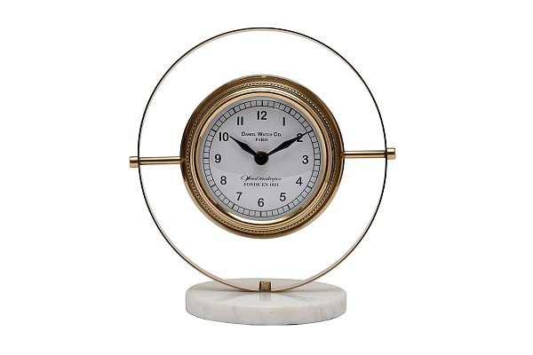 Часы настольные круглые с мраморным основанием Garda Decor 79MAL-5887-22
