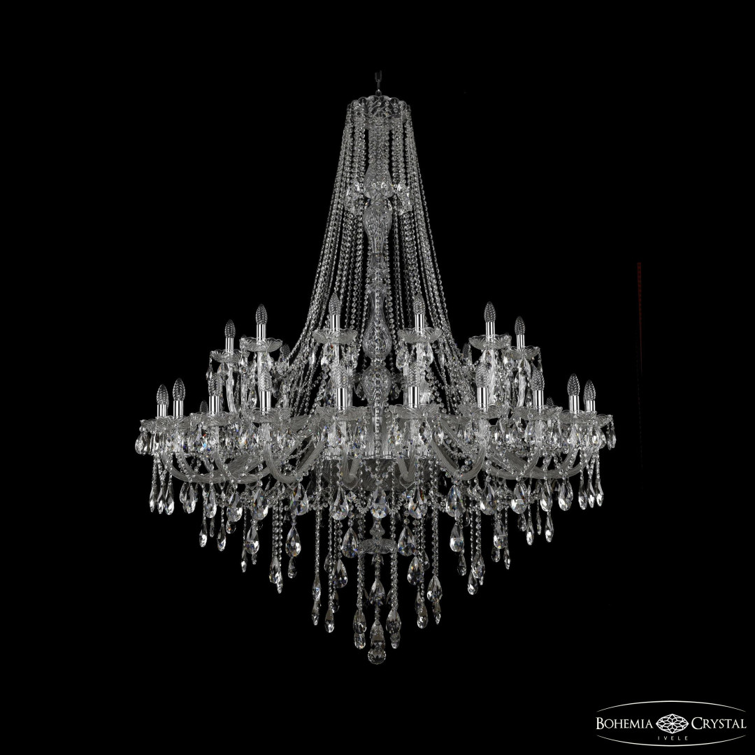 Люстра хрустальная 1415/24+12+6/530/h-187 Ni