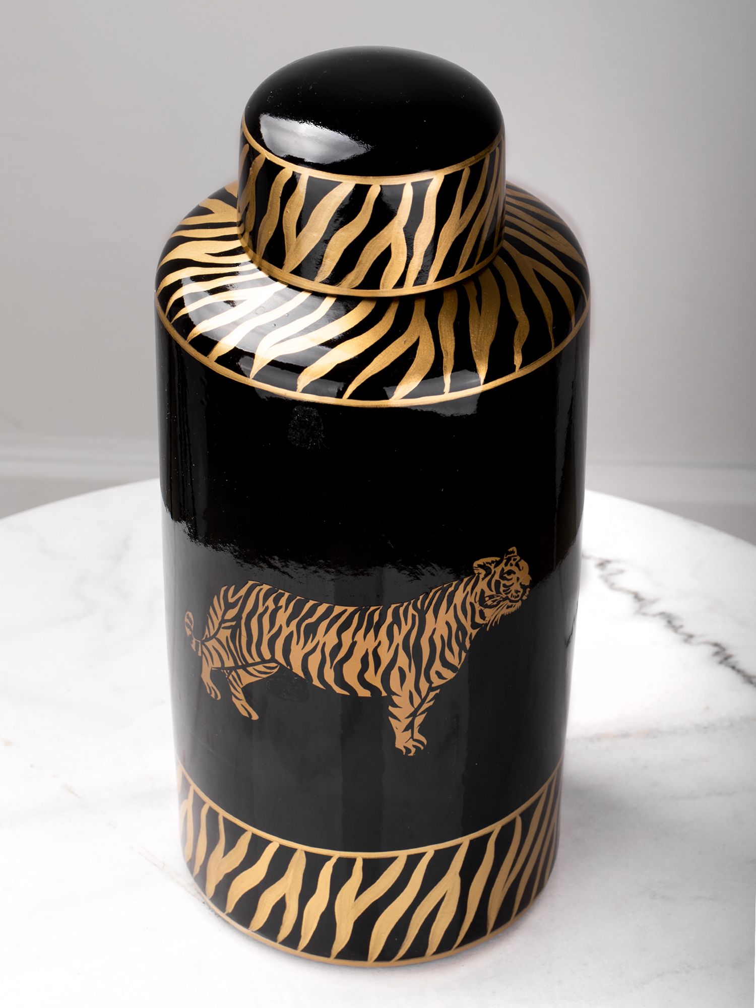 Ваза с крышкой Тигр Glasar 58-008