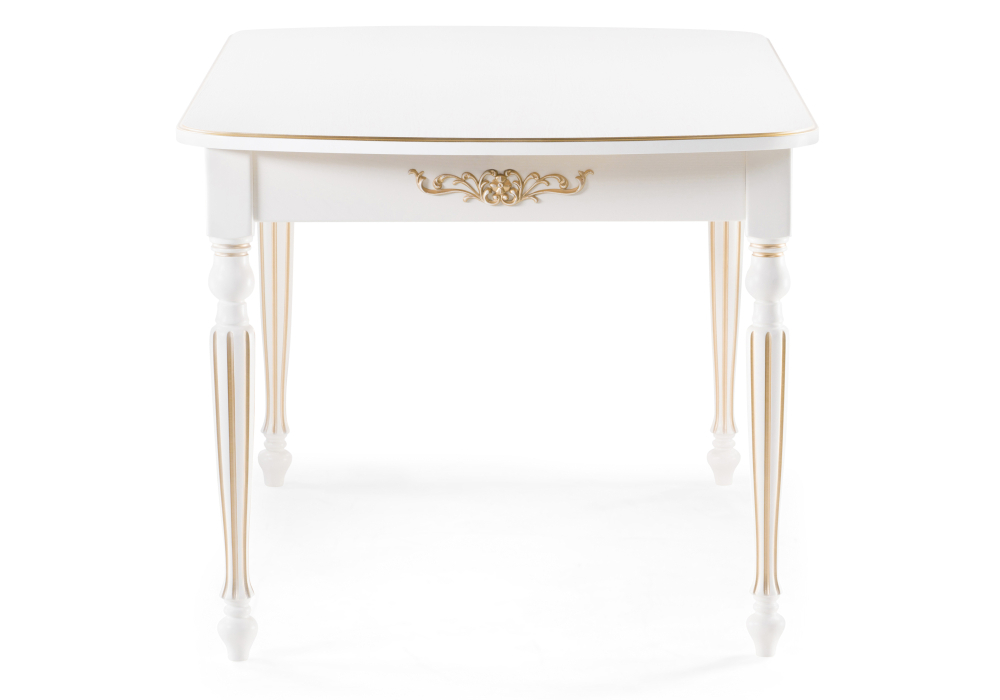 Стол деревянный Woodville Бевье молочный / золото 483900