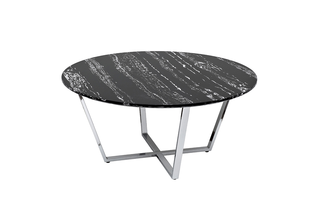 Стол журнальный круглый черный/хром Garda Decor 30B-85531