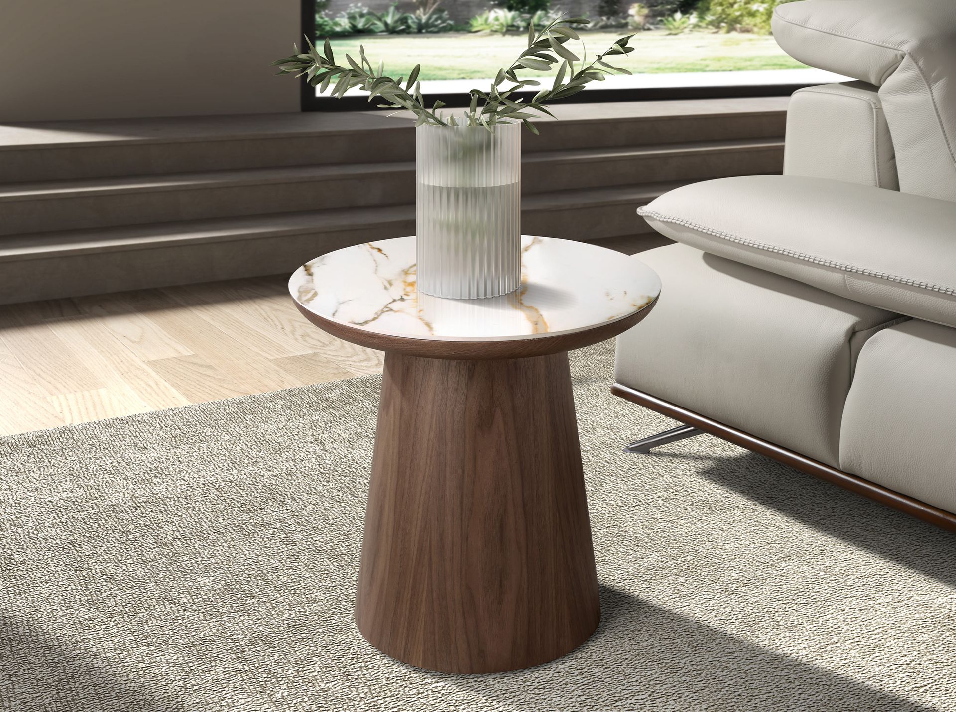 Приставной столик 2159 из керамики в мраморной отделке и ореха Angel Cerda