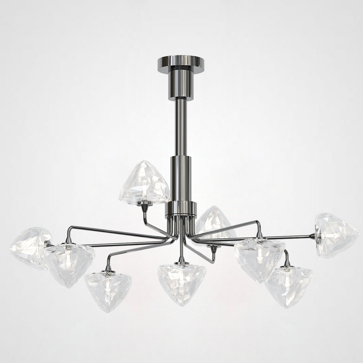 Люстра на штанге ICE 9 lamps Black by ImperiumLoft