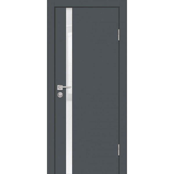 Межкомнатная дверь Graf P-8 белоснежный лакобель Графит (2000 х 600)