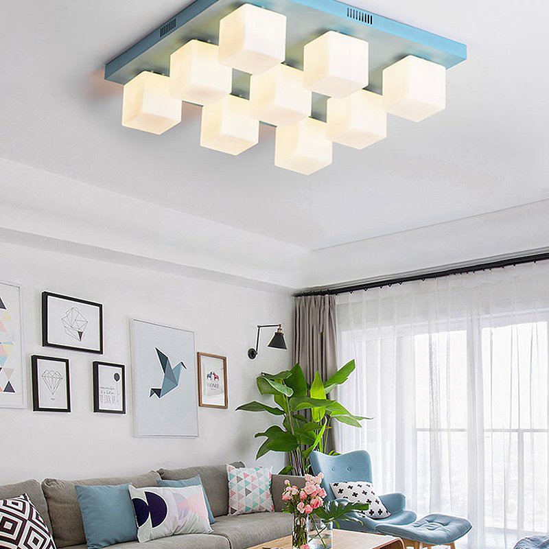 Подвесная люстра BOARD CUBE L6 Grey by ImperiumLoft