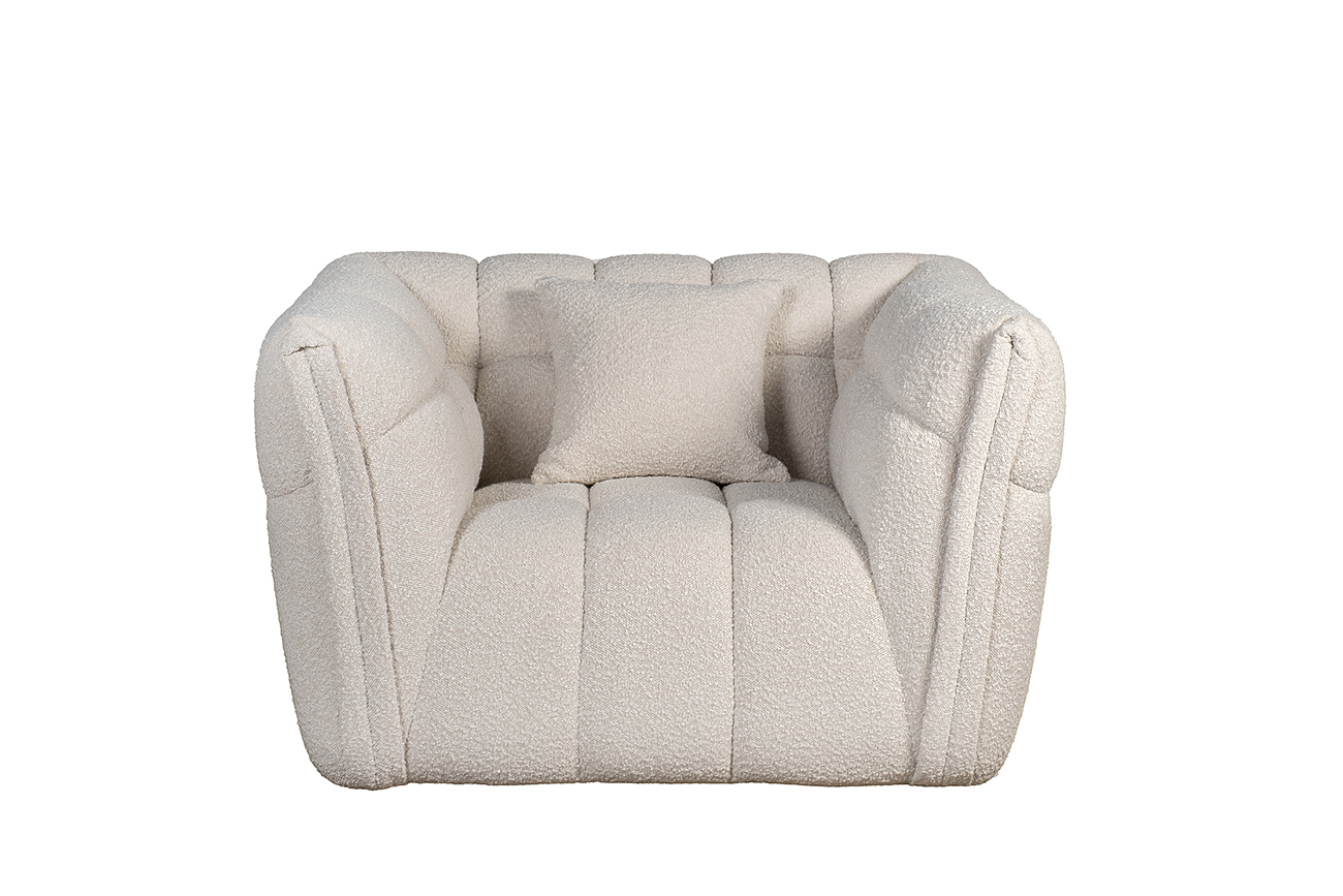 Кресло букле белое Garda Decor ZW-26801