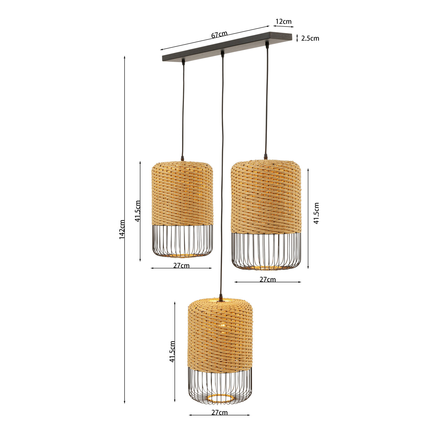 Светильник подвесной Aloha Drop Tre 80cm KARE 56532