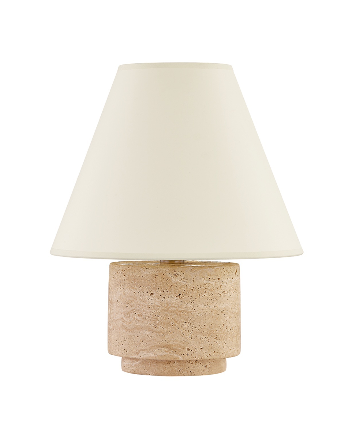 Бежевая настольная лампа Бронко из травертина Louvre Home LTL653587MGI