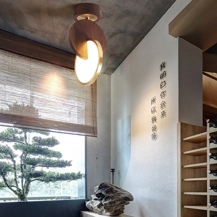 Потолочный светильник GLATT WOOD CH Light brown by ImperiumLoft