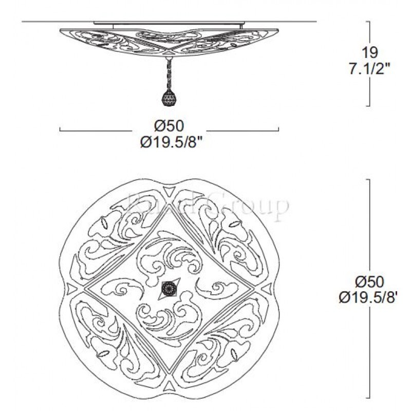 Настенно-потолочный светильник Leucos CHARME P-PL 50 (GALLERY)