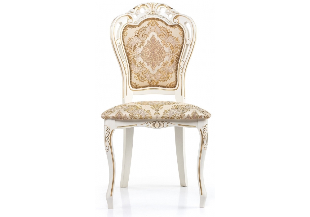 Стул деревянный Woodville Bronte молочный с патиной 438323