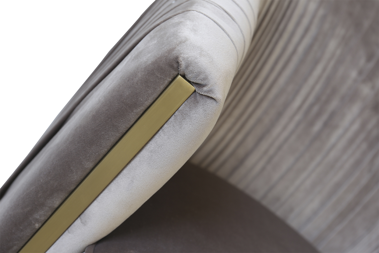 Кресло велюровое серо-коричневое Garda Decor 87YY-1890-1 BRN