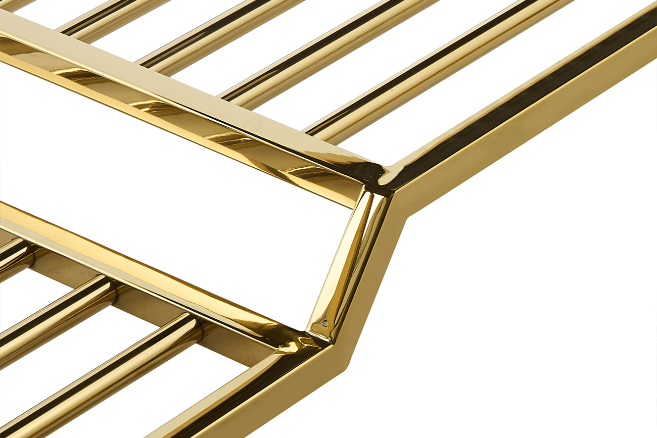 Банкетка велюровая серо-бежевая/золото Garda Decor 47ED-01000