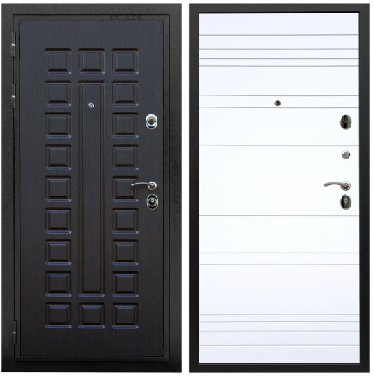 Дверь входная Graf Триумф МДФ 16 мм ФЛ-183 Венге / МДФ 6 мм ФЛ Дуб кантри белый горизонт