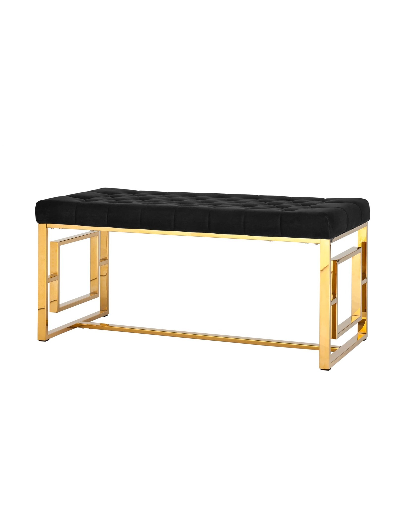 Банкетка-скамейка БРУКЛИН велюр черный сталь золото Stool Group Банкетка-скамейка БРУКЛИН велюр черный сталь золото Stool Group
