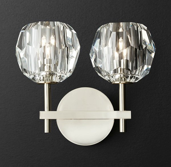Бра Boule de Cristal Double Sconce Brass Никель by ImperiumLoft