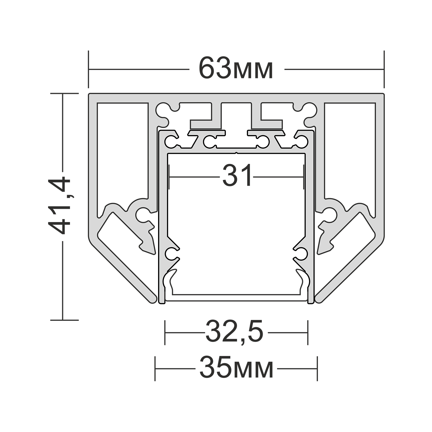 Встраиваемый профиль в натяжной потолок Ledron АВД-4711 (13173) White