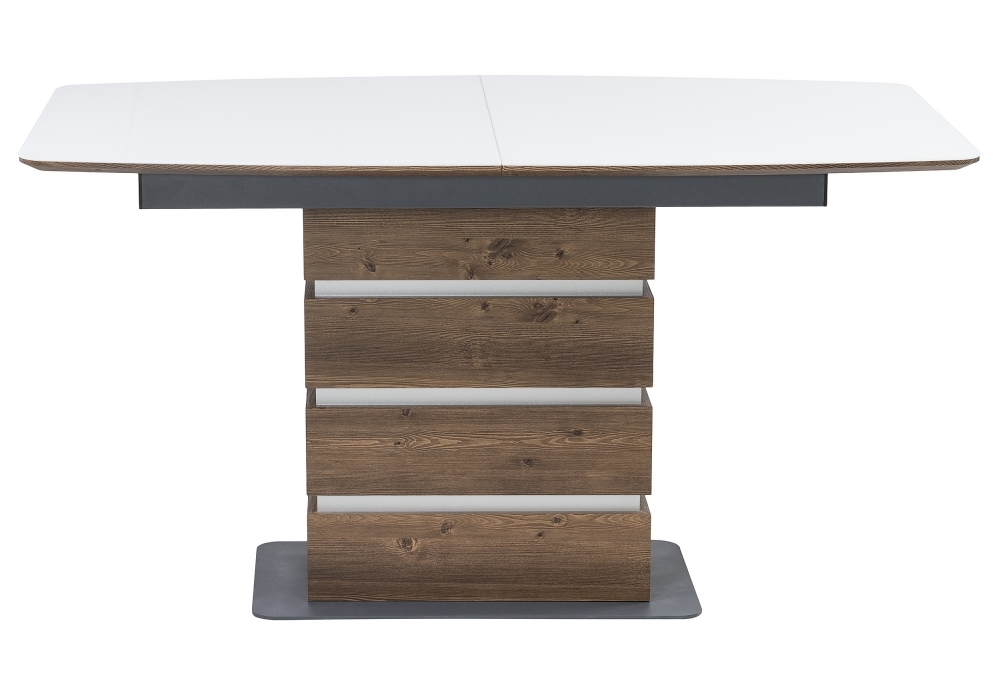 Стол стеклянный Woodville Фернан орех кантри / белый 462112