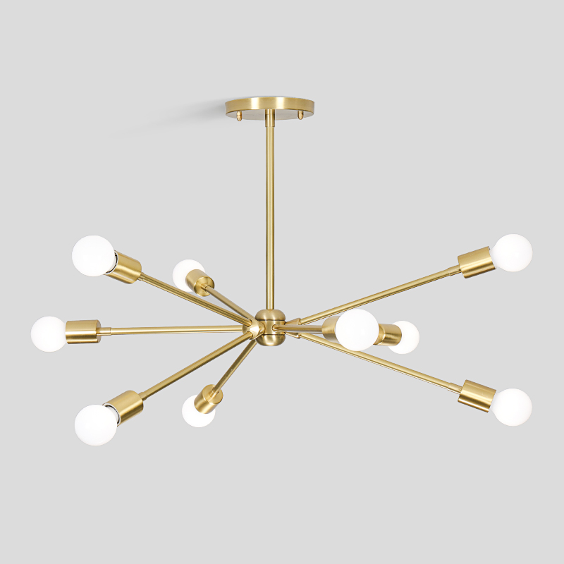 Люстра на штанге SPUTNIK D75 Gold/Black tubes by ImperiumLoft