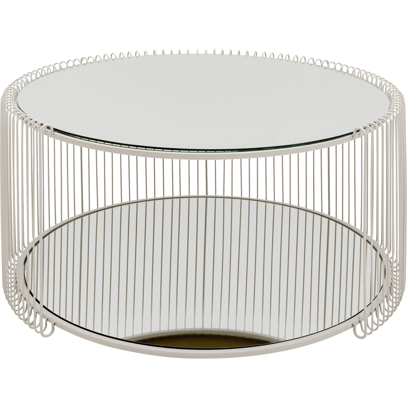 Стол кофейный Wire Double Cream Ø80cm KARE 70338