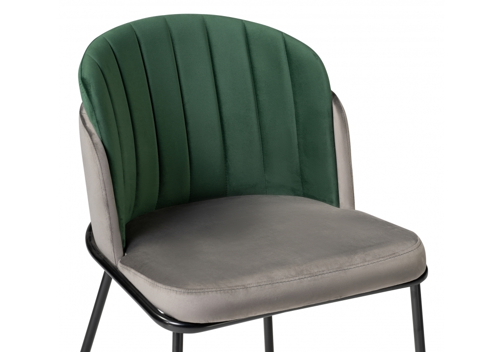 Стул Woodville Сиолим графитовый / изумрудный / черный глянец 494473