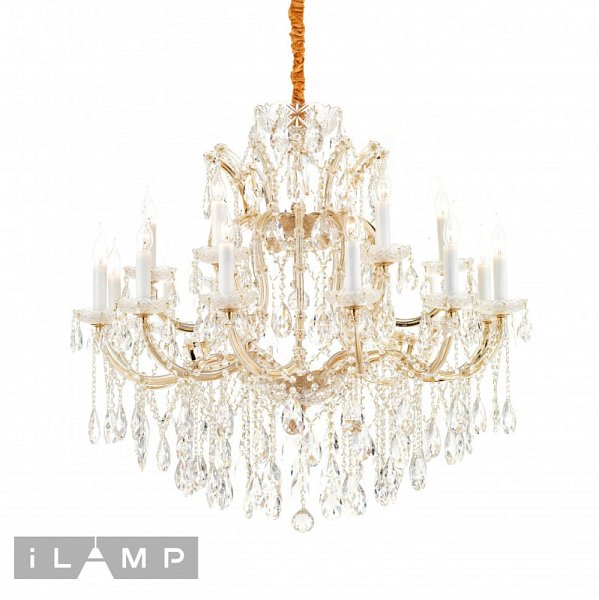 Подвесная люстра iLamp 6071-18 GD+CL