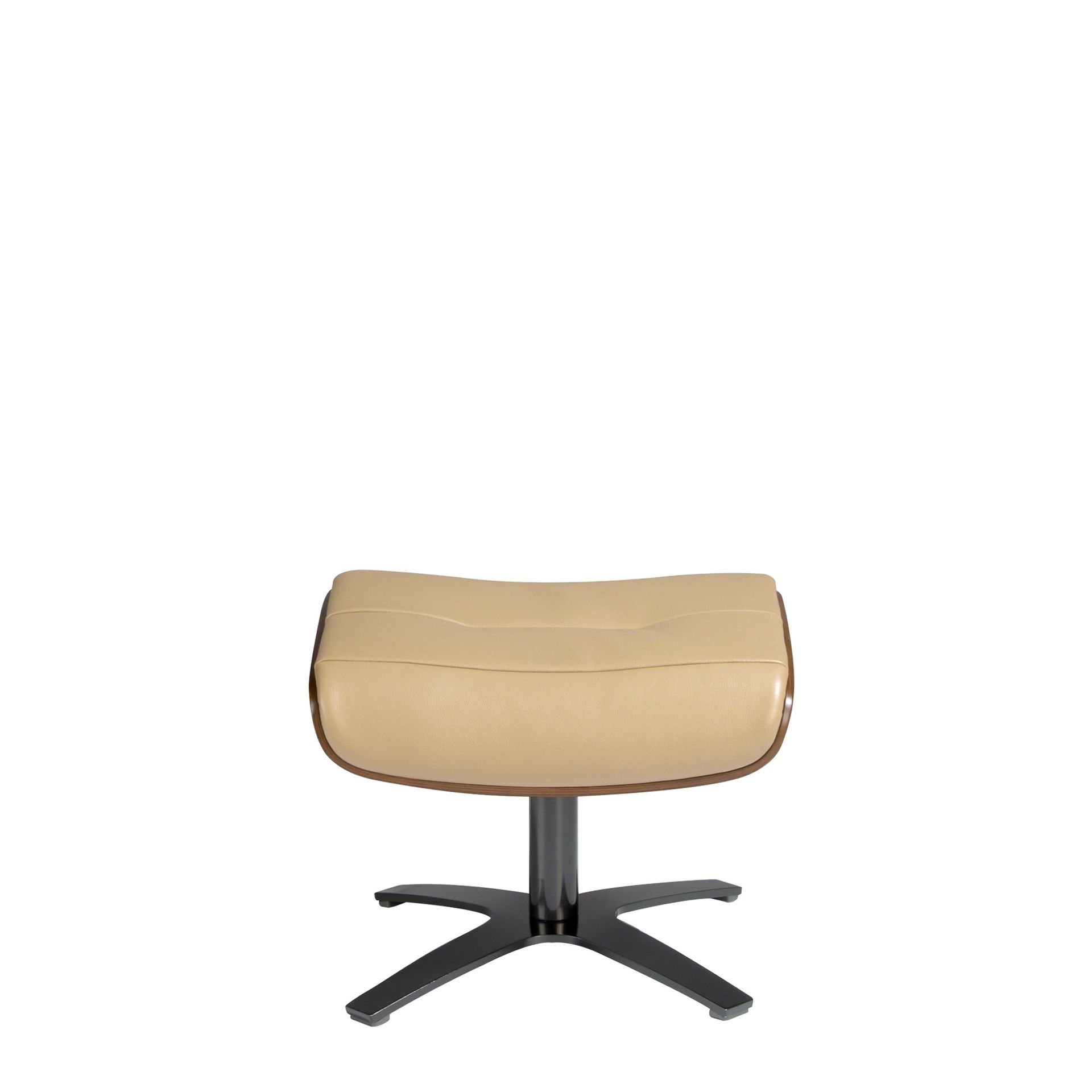 Поворотный пуфик 5088/A928-OT-M5668 обитый кожей песочного цвета Angel Cerda