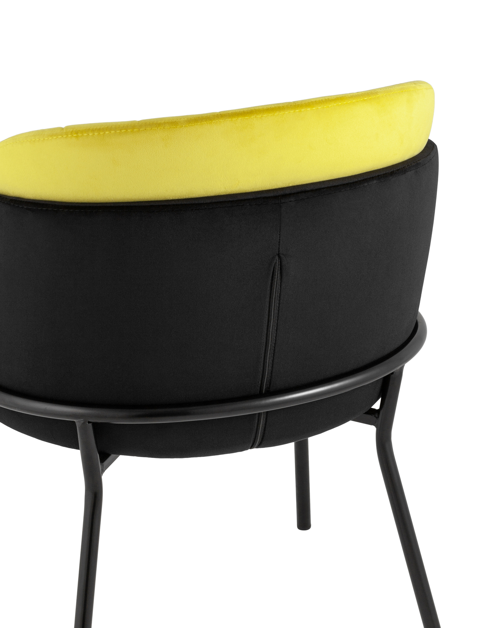 Стул Дабл велюр черный с желтой вставкой Stool Group