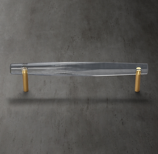 Ручка-скоба Restoration Hardware Camden Crystal L.7.6 Lac.Burnished Brass