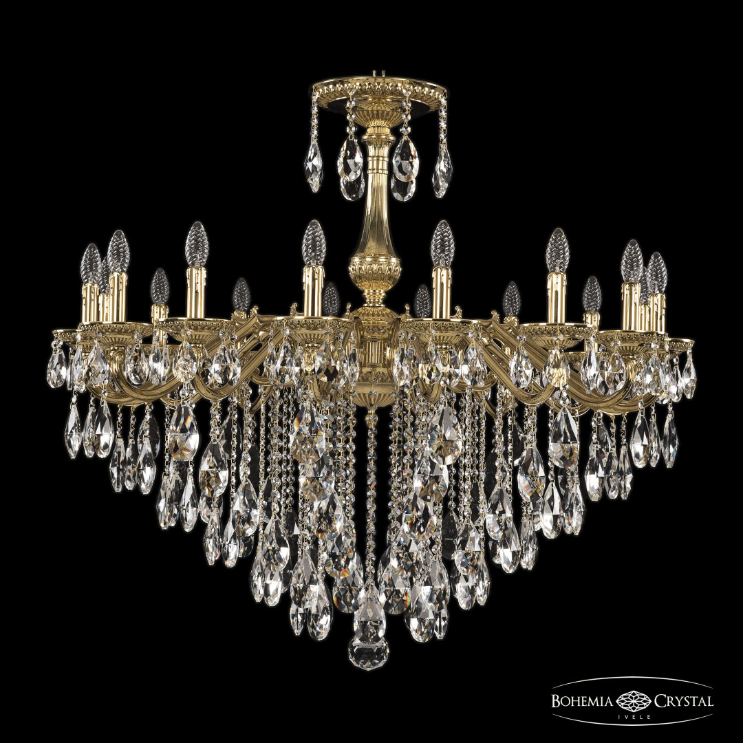 Люстра бронзовая с хрусталём 75102/16/360 B G